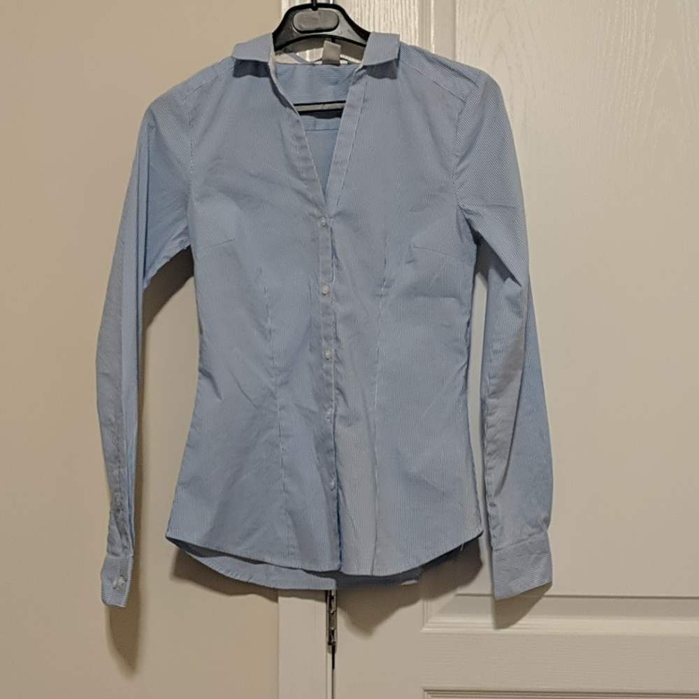 Pinstripe Button-Up Shirt